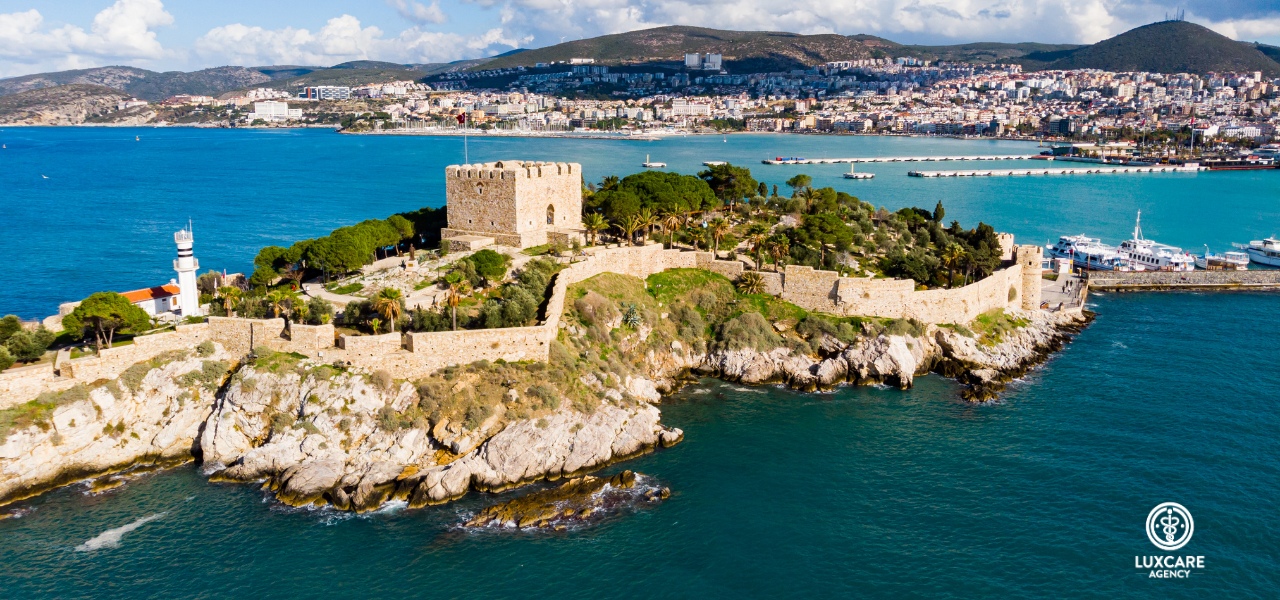 Pigeon Island castle in Kuşadası
